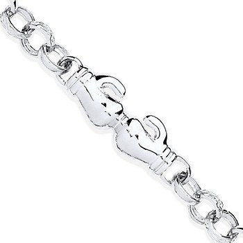 Silver Baby Boxing Gloves Belcher Bracelet - Fine Bracelet - Certified Authentic - Swiss Made – Luxury Jewellery by Im